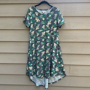 Lularoe Floral Green Black Yellow Dress (XS)